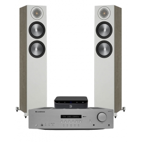 BLUESOUND NODE NANO + CAMBRIDGE AX-R100D + MONITOR AUDIO BRONZE 200